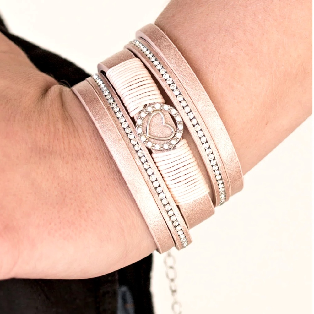 NEW Sparkling Heart Pink Urban Bracelet
